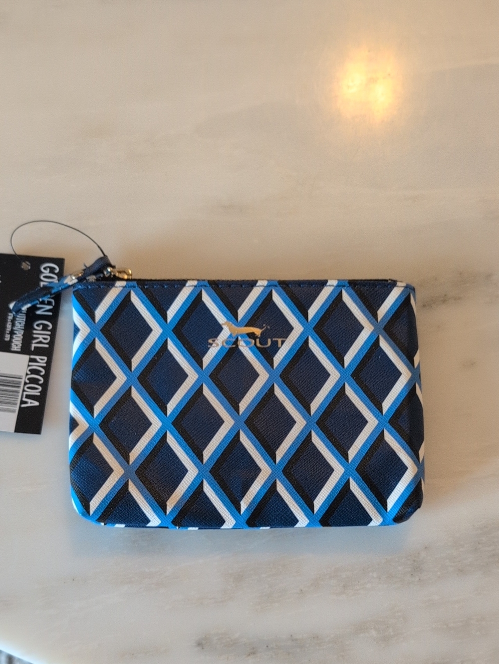 Scout Navy Blue Geo Diamond Zip Pouch